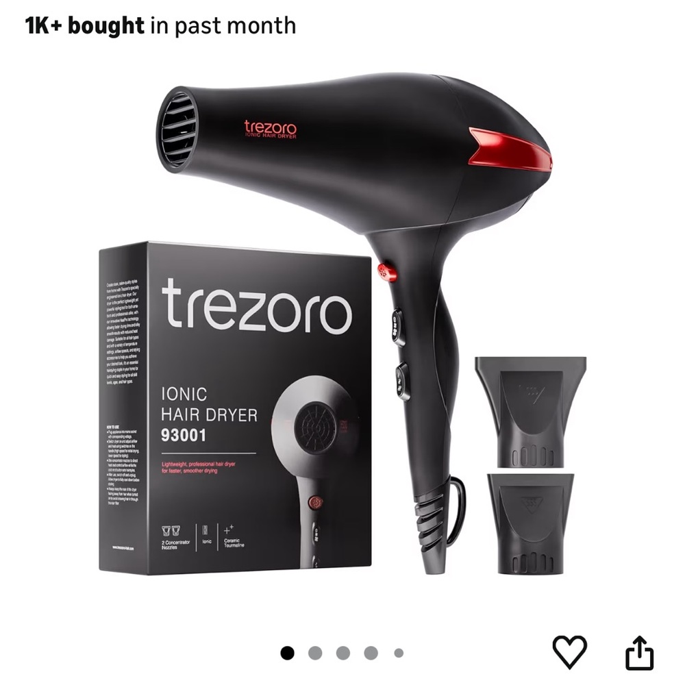 Trezoro Ionic Hair Dryer in Black
